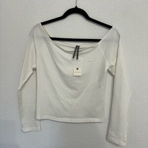 Anthropologie white Off-Shoulder Long Sleeve Top